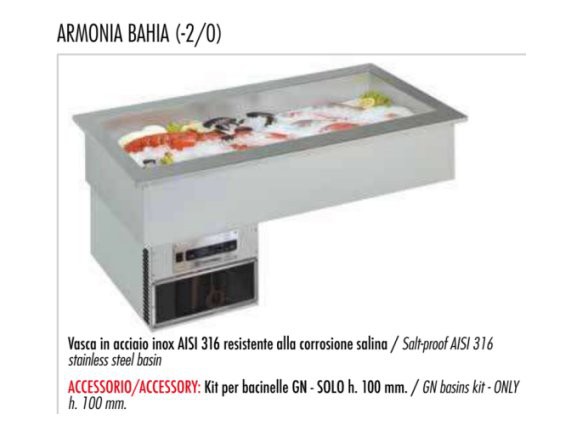 Vasca refrigerata Drop-in da incasso Armonia 4 Bahia per pesce